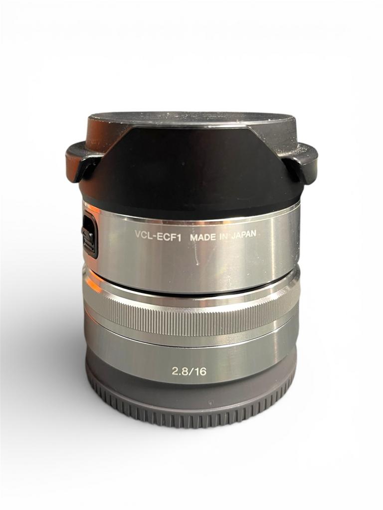 Sony E 16mm f/2.8 + Fisheye Converter - Ultragroothoek!, Ophalen, Gebruikt, Groothoek Fisheye-lens