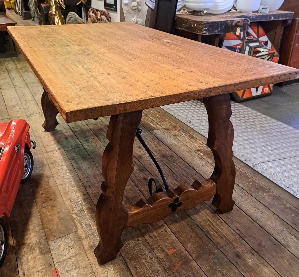 Antieke Spaanse tafel zeer mooi onderhouden 160 x 90 x 75 cm, Ophalen