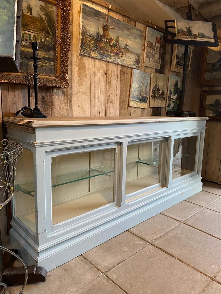 Franse landelijke balie toonbank vitrine kast, Ophalen