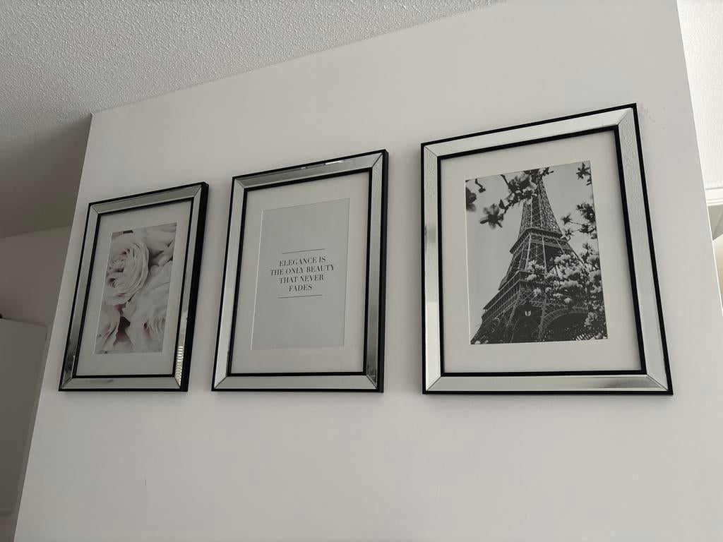 Drie zilveren fotolijsten, Ophalen, Gebruikt, Metaal of Aluminium, Minder dan 50 cm