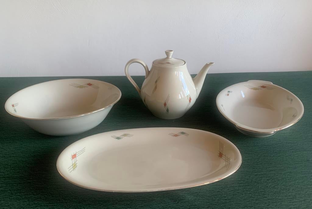 Vintage Bavaria Winterling Marktleuthen theepot en 3 schalen, Ophalen of Verzenden