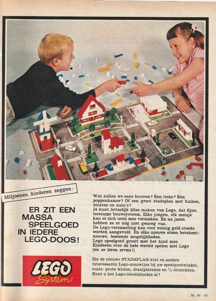 Retro reclame 1963 Lego System speelgoed jongetje meisje, Verzamelen, Verzenden, Overige typen
