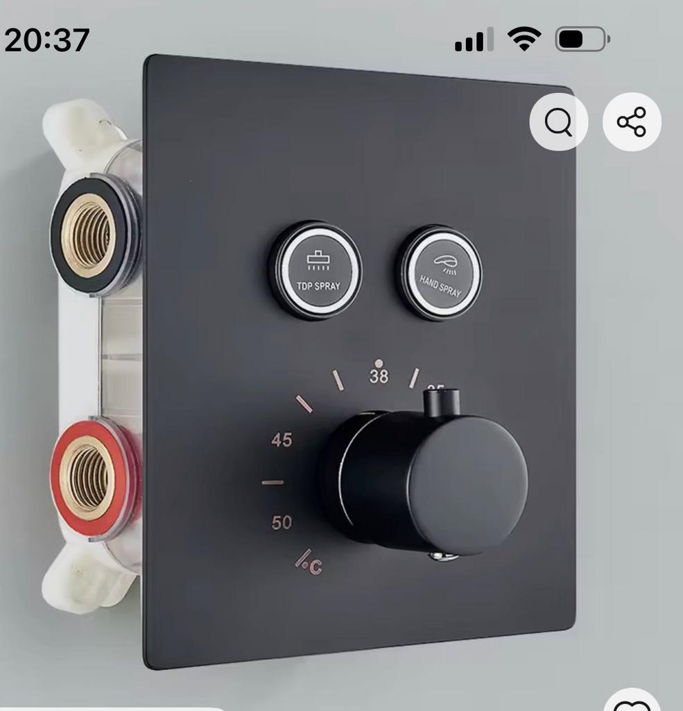 Sanisupreme Smartpulse thermostaatkraan 2-weg zwart, Doe-het-zelf en Verbouw, Sanitair, Ophalen of Verzenden, Nieuw, Kraan