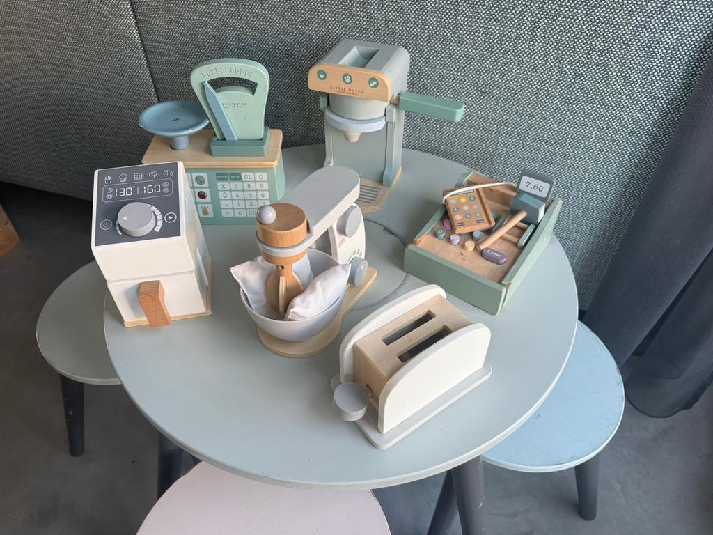 6x houten keukenspeelgoed, Little Dutch en Kruidvat, Ophalen of Verzenden, Gebruikt, Jongen of Meisje