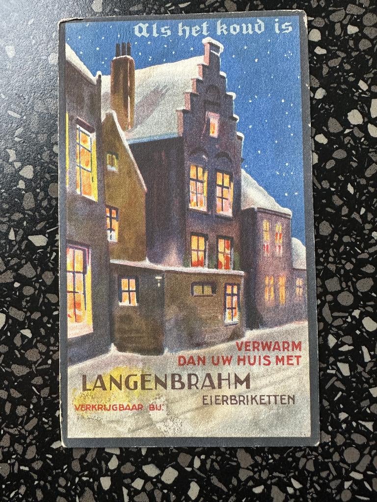 Vloeiblad Eierbriketten Langenbrahm. Oud., Verzamelen, Merken en Reclamevoorwerpen, Ophalen of Verzenden, Gebruikt, Overige typen