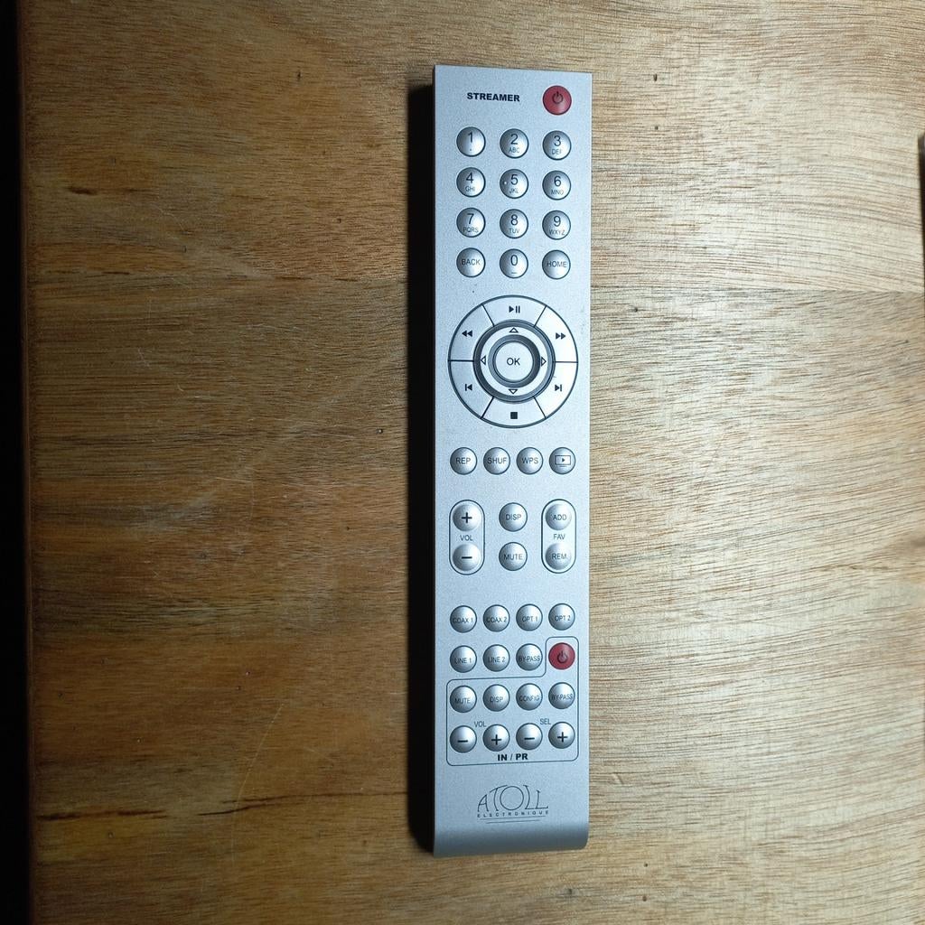 ATOLL afstandsbediening zilverkleurig, Audio, Tv en Foto, Ophalen of Verzenden, Zo goed als nieuw, Origineel, Receiver of Versterker