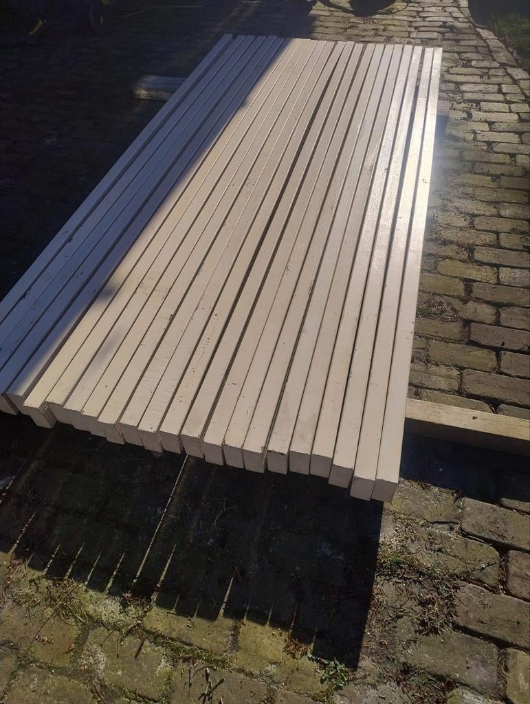 geschaafd hardhout regels liggers azobe, Ophalen, 25 tot 50 mm, Nieuw, Balk