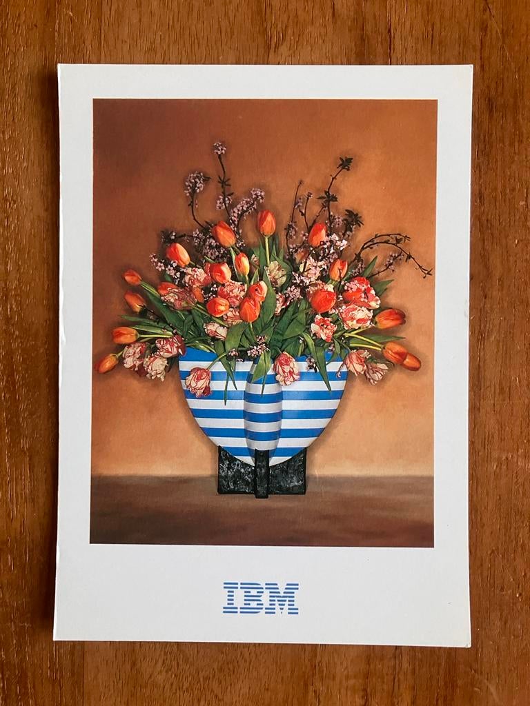 Vintage Boomerang IBM Ansichtkaart - Tulpenvaas, Ophalen of Verzenden, 1980 tot heden, Ongelopen, Natuur