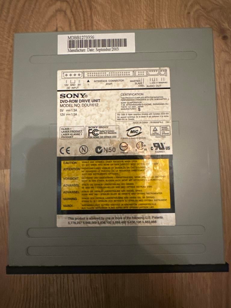Sony DVD ROM Drive Unit DDU1612, Ophalen of Verzenden, Gebruikt, Intern, Cd