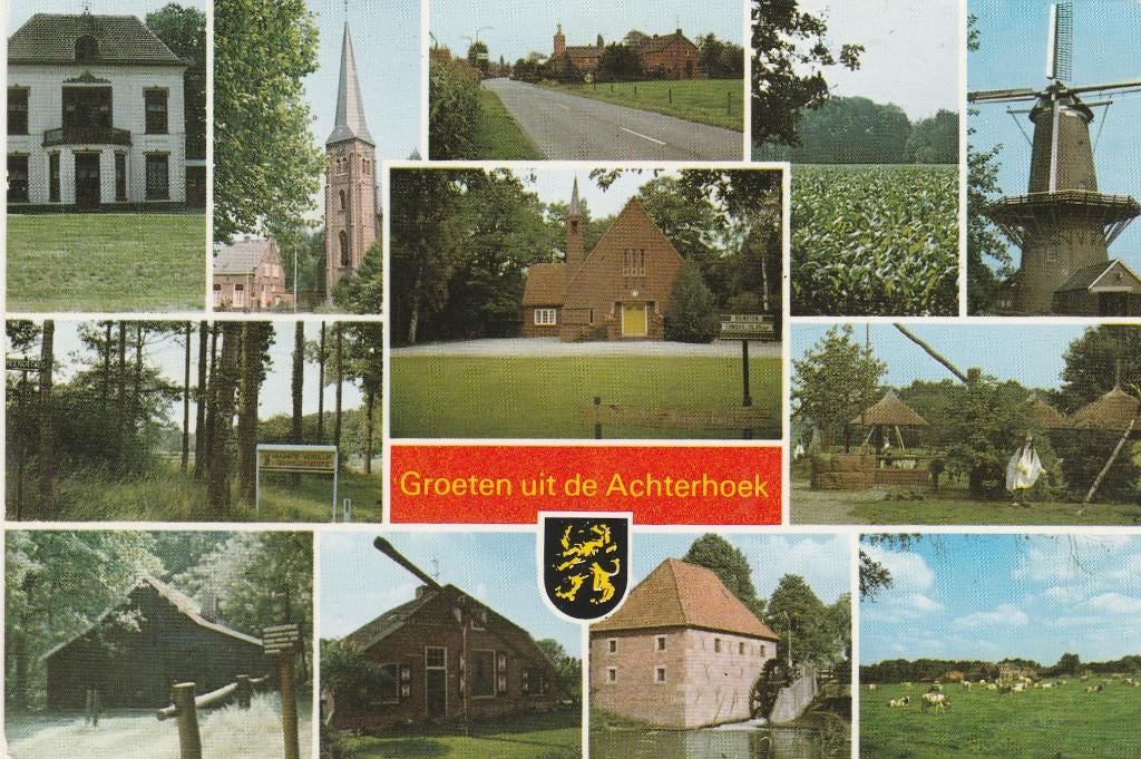 ACHTERHOEK Villa Bos Kerk Watermolen Molen Groeten, Verzenden, 1980 tot heden, Gelopen, Gelderland
