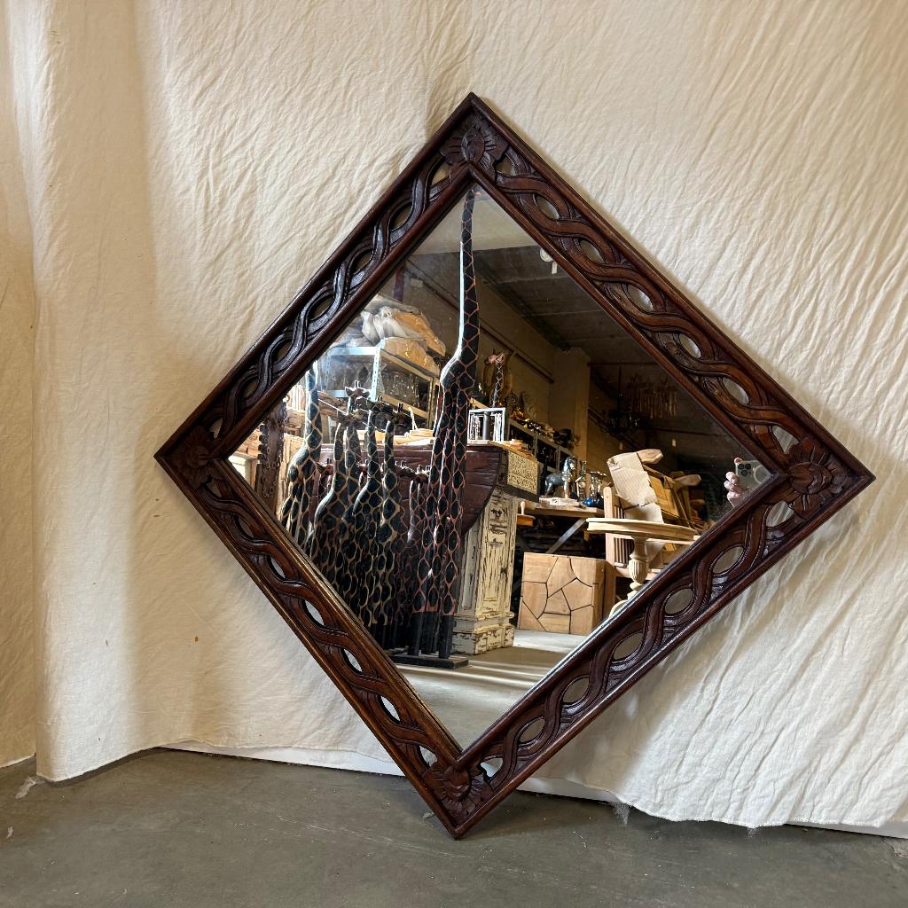 Barok Spiegel - houten lijst - 80 x 80 cm - TTM Wonen, TTM Wonen, Meubels – (Perzische) Tapijten en Woonaccessoires, Taag 63, 2491 CS, Den Haag (Forepark)