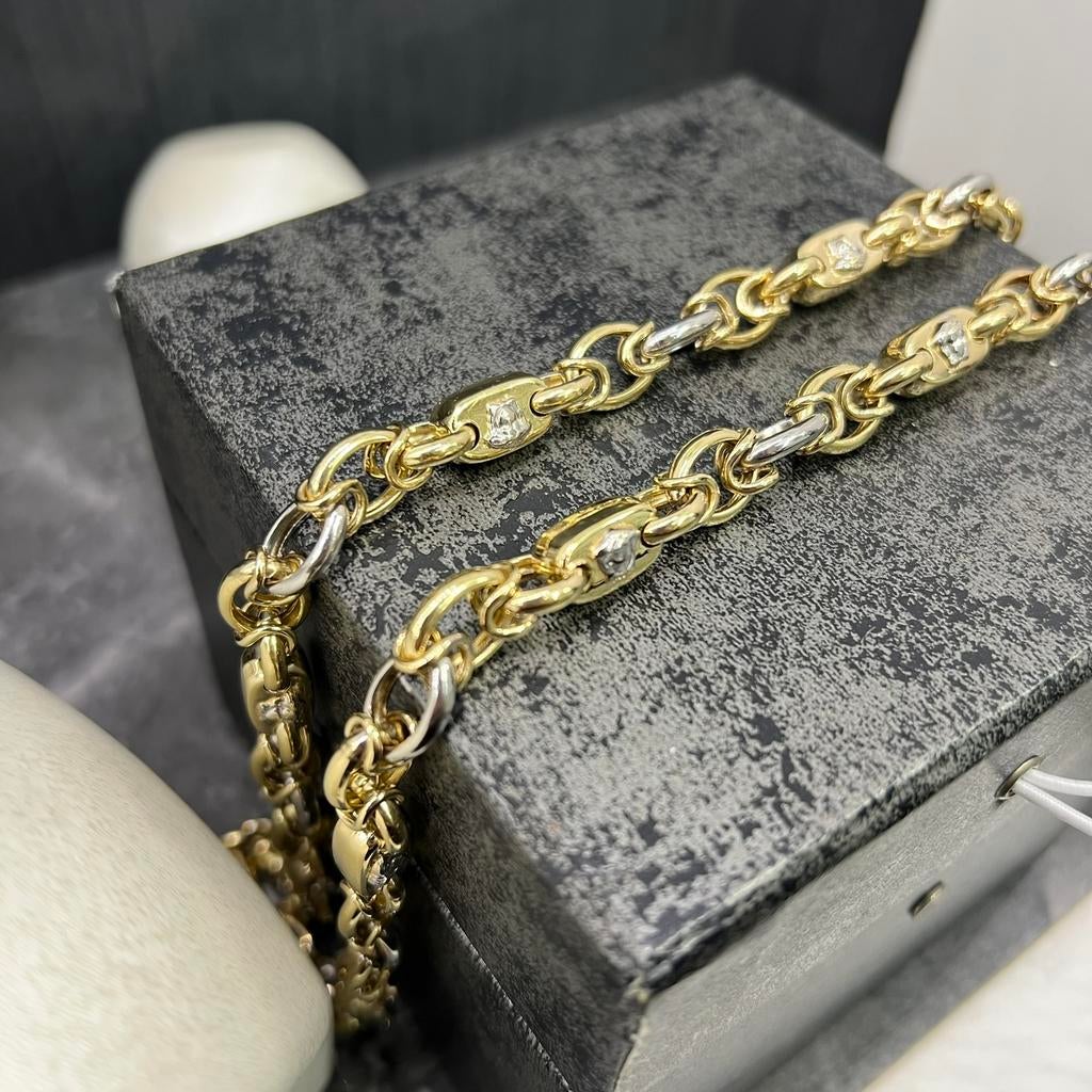 14k gouden ketting versace schakel monte carlo heren, Sieraden, Tassen en Uiterlijk, Kettingen, Ophalen of Verzenden, Zo goed als nieuw