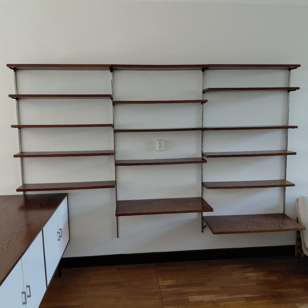 Vintage modulair wengé  boekenplanken wandsysteem Banz Bord, Ophalen, Gebruikt