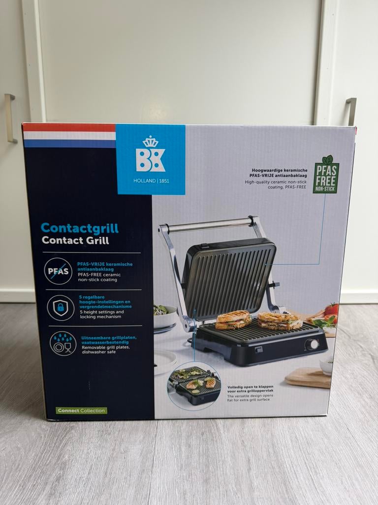 BK contactgrill nieuw in doos, Ophalen of Verzenden, Uitneembare platen, Nieuw