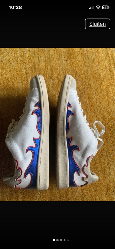 Isabel Marant canvas leren flame sneakers - Maat 41, Kleding | Dames, Ophalen of Verzenden, Zo goed als nieuw, Wit, Sneakers of Gympen