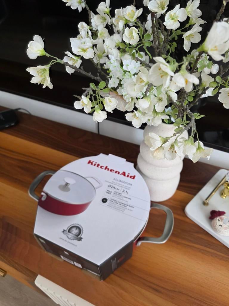 KitchenAid aluminium pan met glazen deksel, 24cm, Ophalen of Verzenden, Nieuw