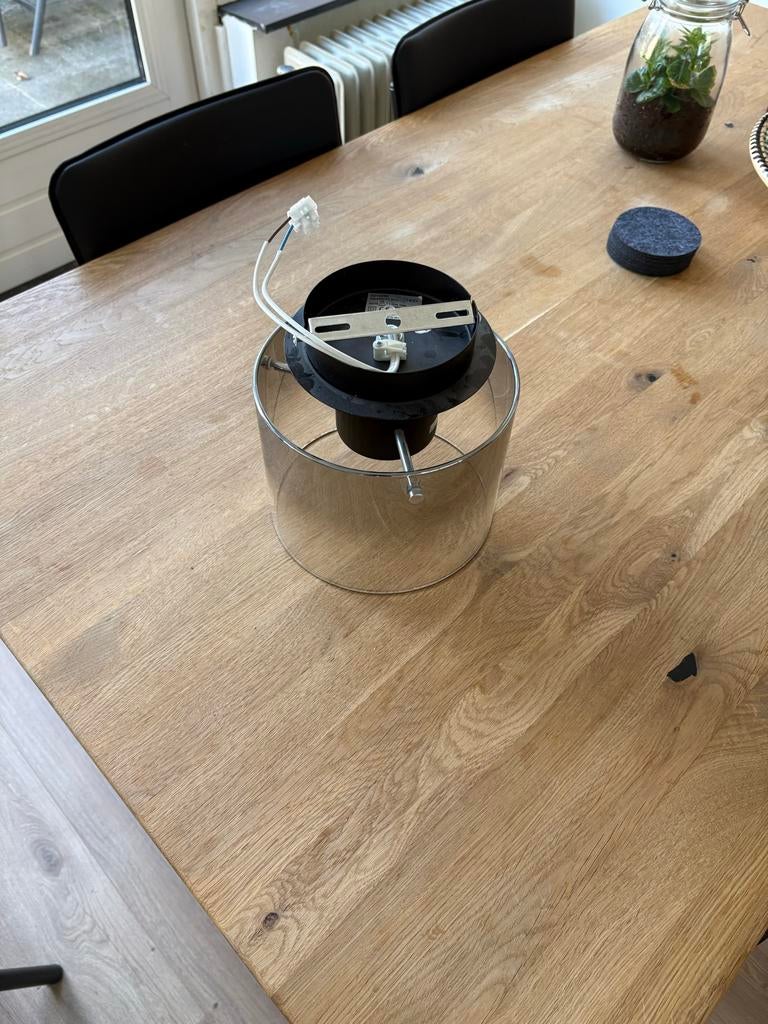 Hanglamp met glazen kap, Ophalen, Gebruikt, Glas, Minder dan 50 cm