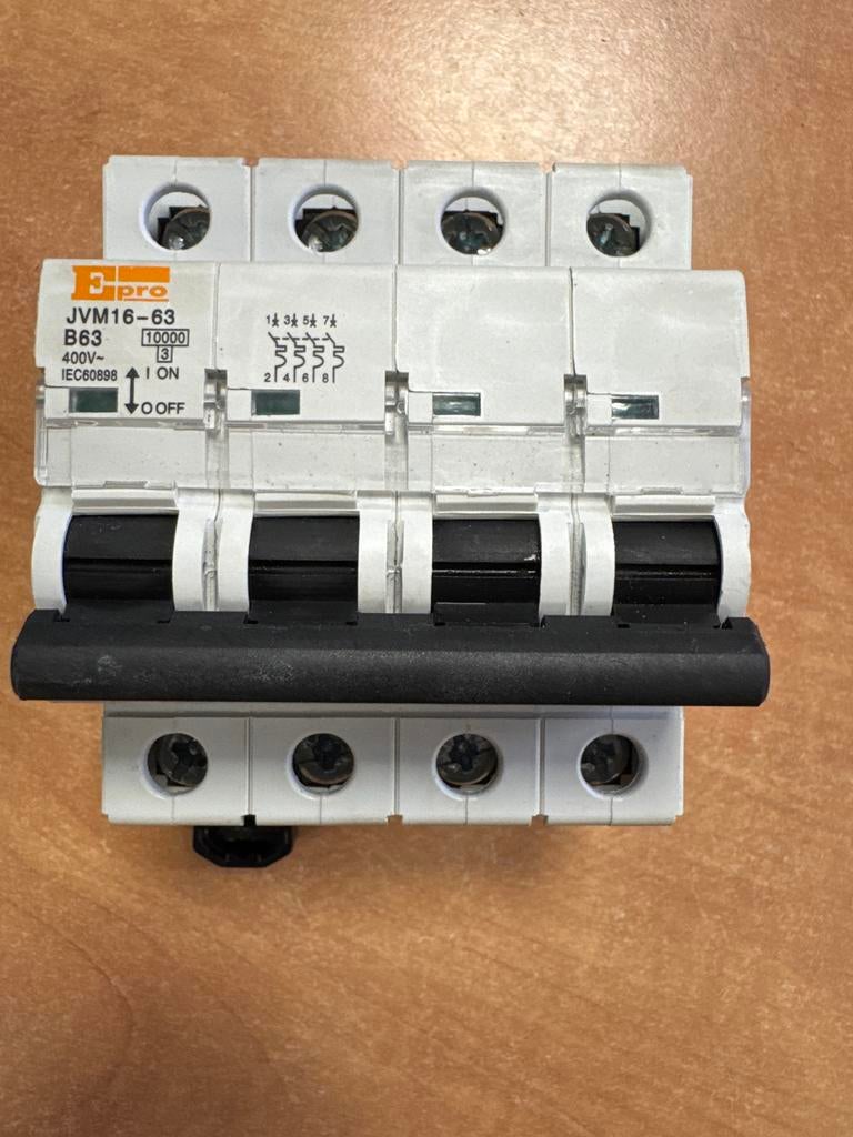 Epro JVM16-63 B63 400V 10000A 3-fase aardlekschakelaar, Doe-het-zelf en Verbouw, Ophalen of Verzenden, Zo goed als nieuw, Schakelaar