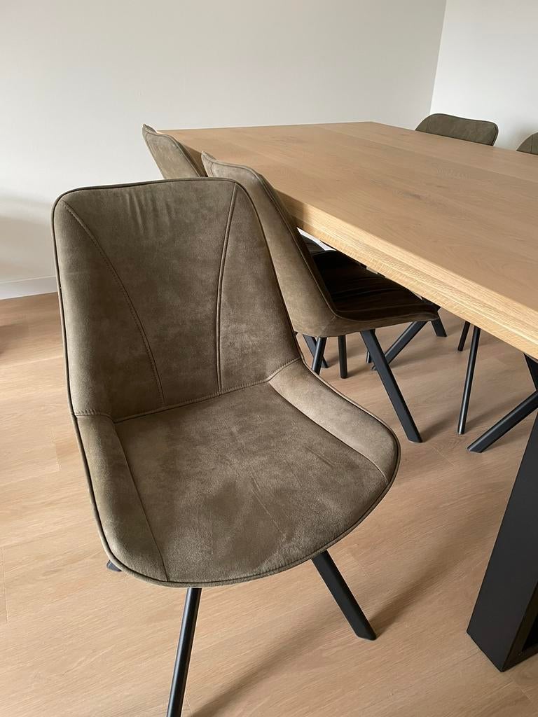 Eetkamer stoelen 6 stuks groen Leenbakker, Huis en Inrichting, Stoelen, Ophalen, Zo goed als nieuw, Overige kleuren