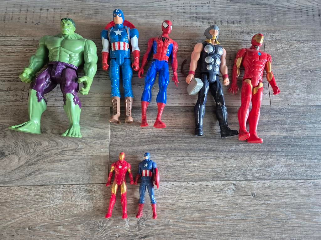 Set Marvel actiefiguren o.a. Spiderman, Iron Man, Thor, Hulk, Kinderen en Baby's, Speelgoed | Actiefiguren, Ophalen