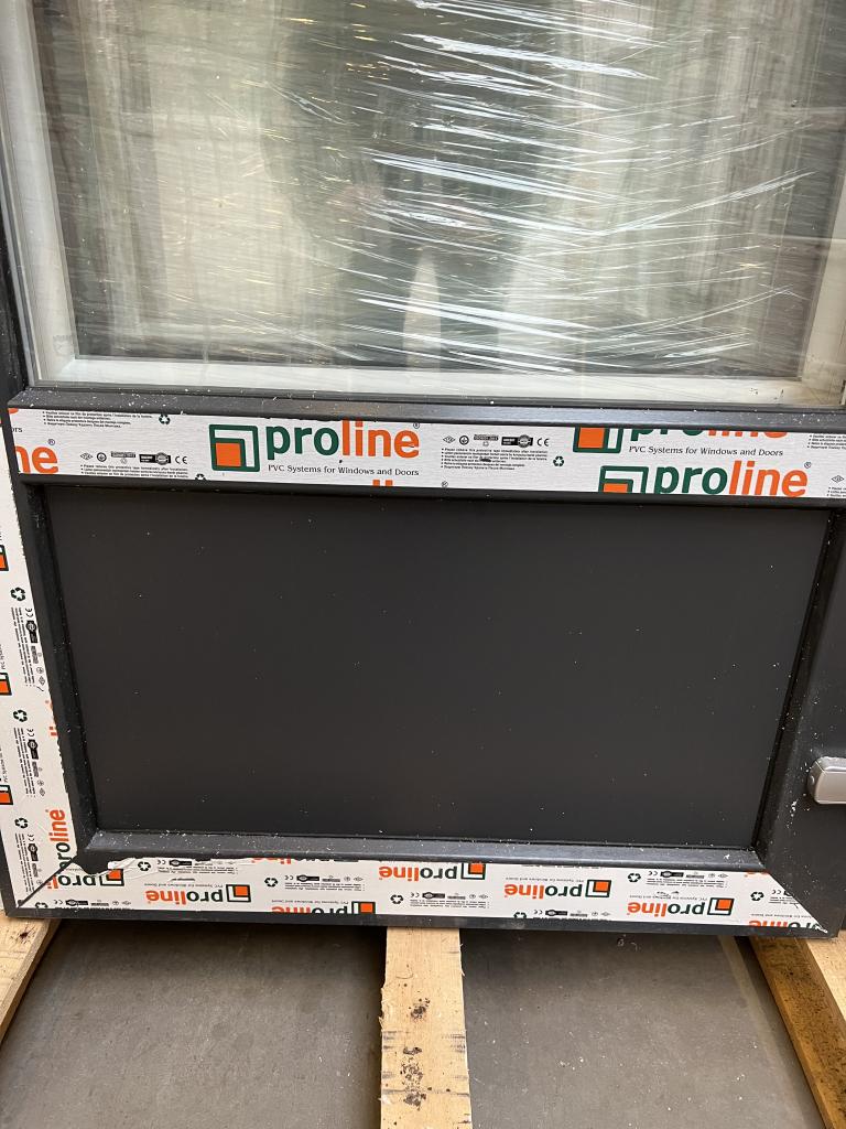 Kunststof buiten deur 98 x 204 1/4 paneel antraciet RAL 7016, Niet ingevuld, 80 tot 100 cm, Niet ingevuld, Nieuw