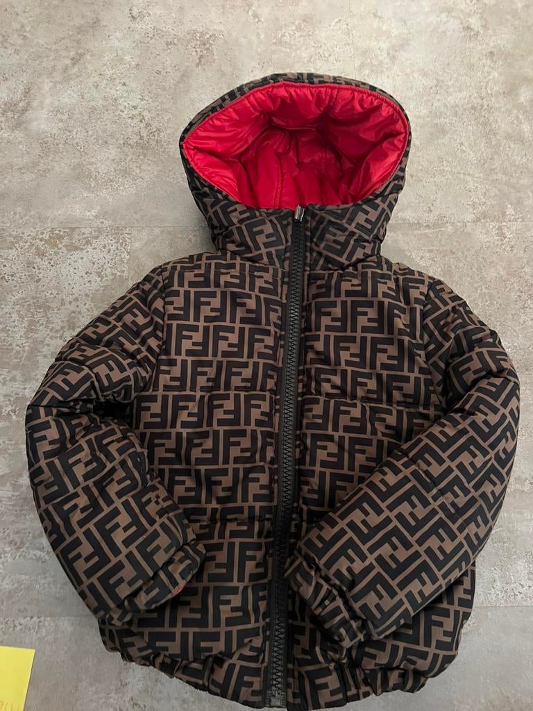 FENDI jas FF  met capuchon tweezijdig 116 origineel zgan, Ophalen of Verzenden, Zo goed als nieuw, Jongen, Jas