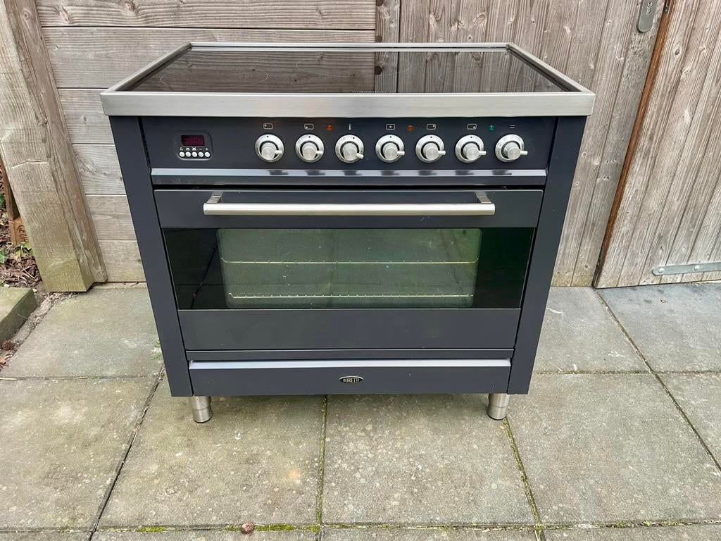 90cm Boretti - Ilve Inductie fornuis - Antraciet - 5 zones, Witgoed en Apparatuur, Kookplaten, Ophalen of Verzenden, Zo goed als nieuw