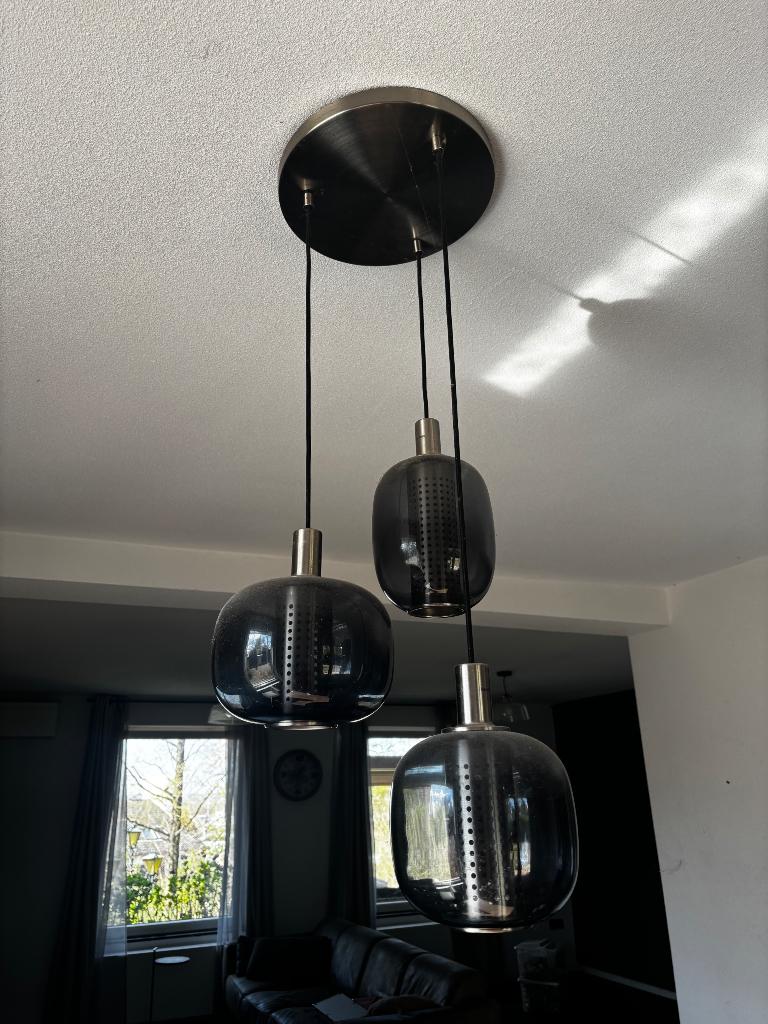 Hanglamp, Huis en Inrichting, Lampen | Hanglampen, Ophalen, Zo goed als nieuw, Glas, Minder dan 50 cm