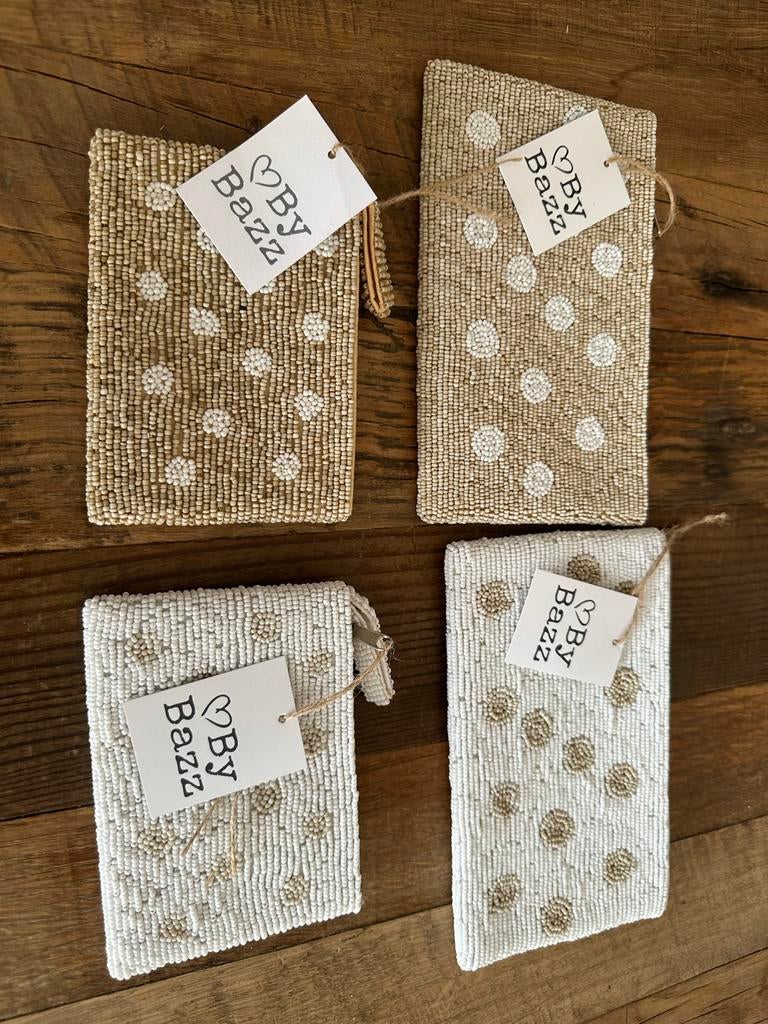 Kralen portemonnee nieuw m/l, Verzenden, Nieuw, Beige, Overige merken