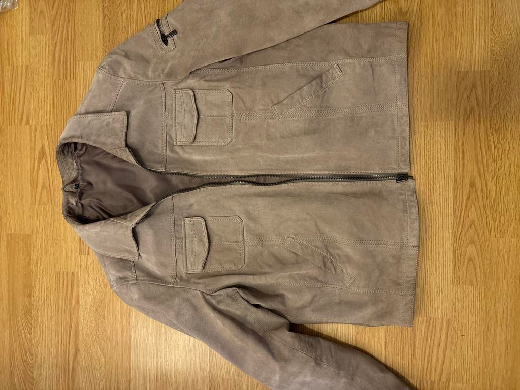 suède jack 4XL, Kleding | Heren, Jassen | Winter, Ophalen of Verzenden, Zo goed als nieuw, Overige maten, Beige