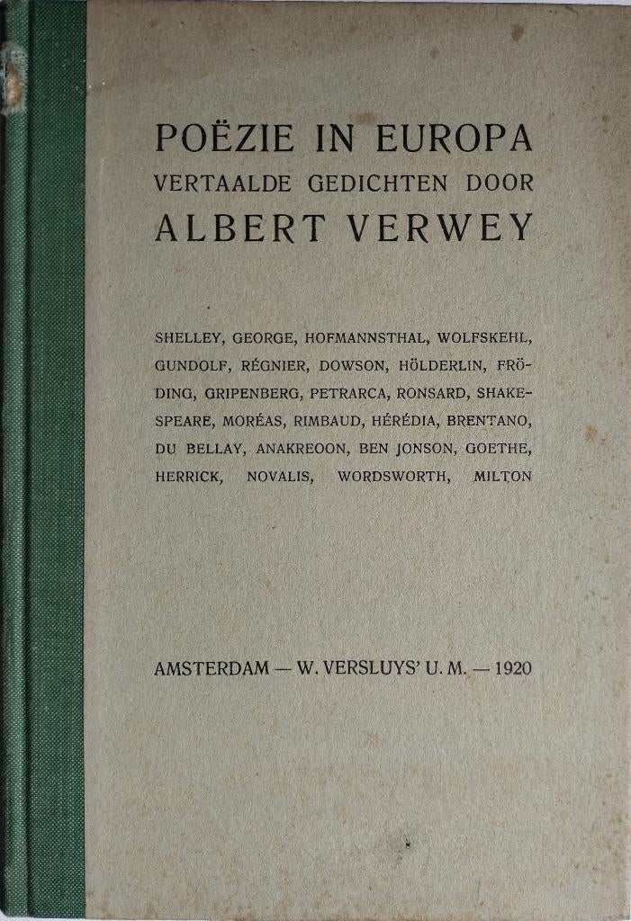 Poëzie in Europa Albert Verwey, Boeken, Gedichten en Poëzie, Gelezen, Meerdere auteurs, Verzenden
