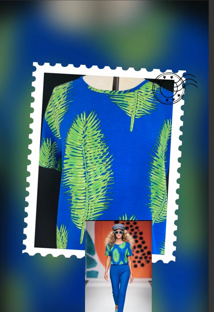 Mooie FABIENNE CHAPOT Faab top palm print-S/M, Maat 38/40 (M), Blauw, Ophalen of Verzenden, Zo goed als nieuw