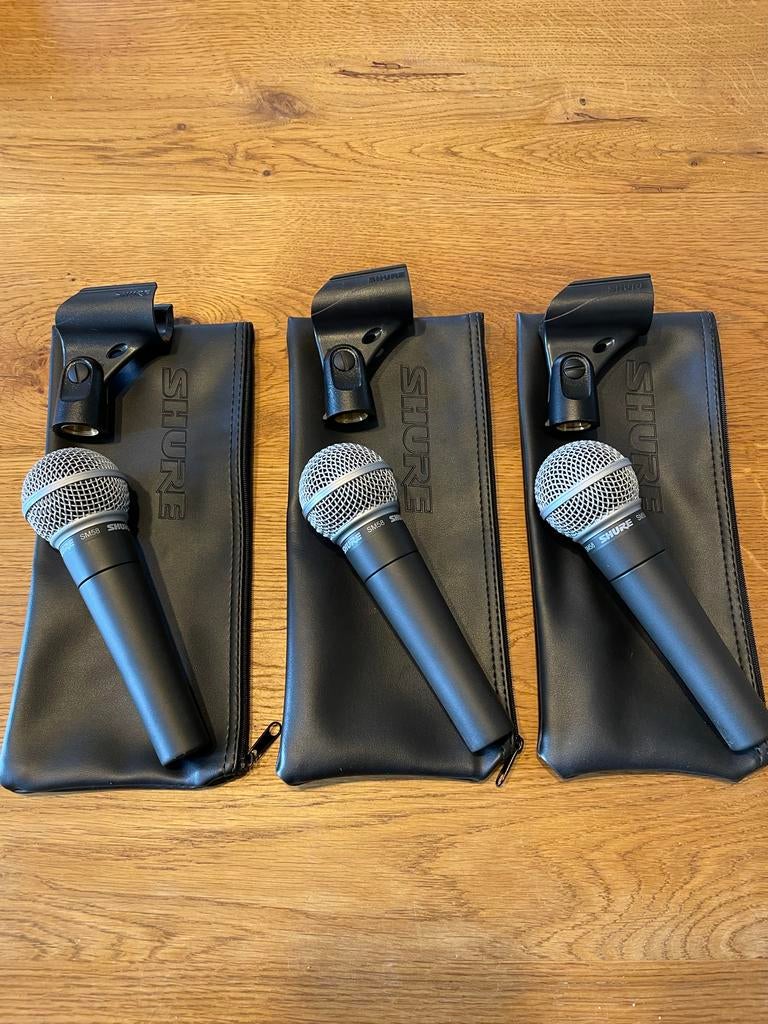 Shure SM58 Microfoons - Set van 3, Ophalen of Verzenden, Gebruikt, Zangmicrofoon