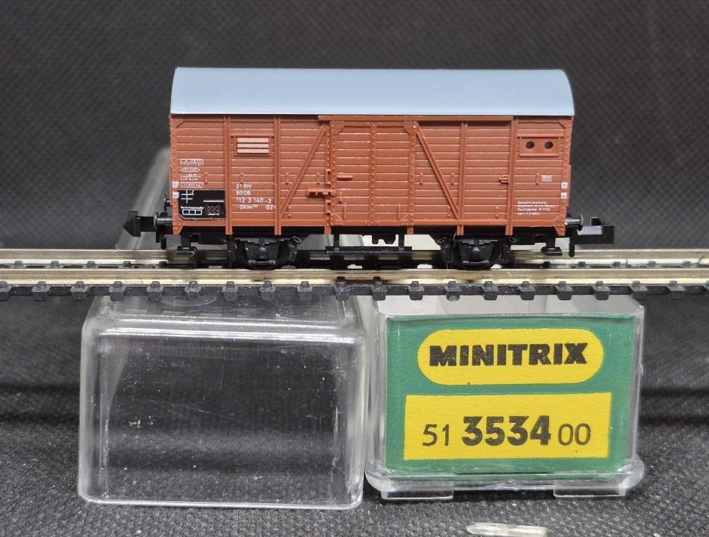 Minitrix 3534 - gedekte goederenwagen Gklm193 (15284), Gebruikt, Gelijkstroom, Trix, Wagon