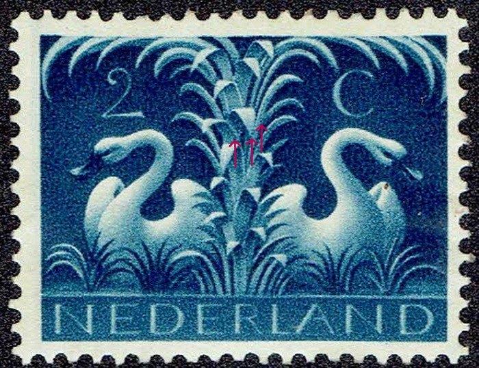 Nederland 1943, Germaanse symbolen, 2 cent, plaatfouten., Postzegels en Munten, Postzegels | Nederland, Postfris, Na 1940, Verzenden
