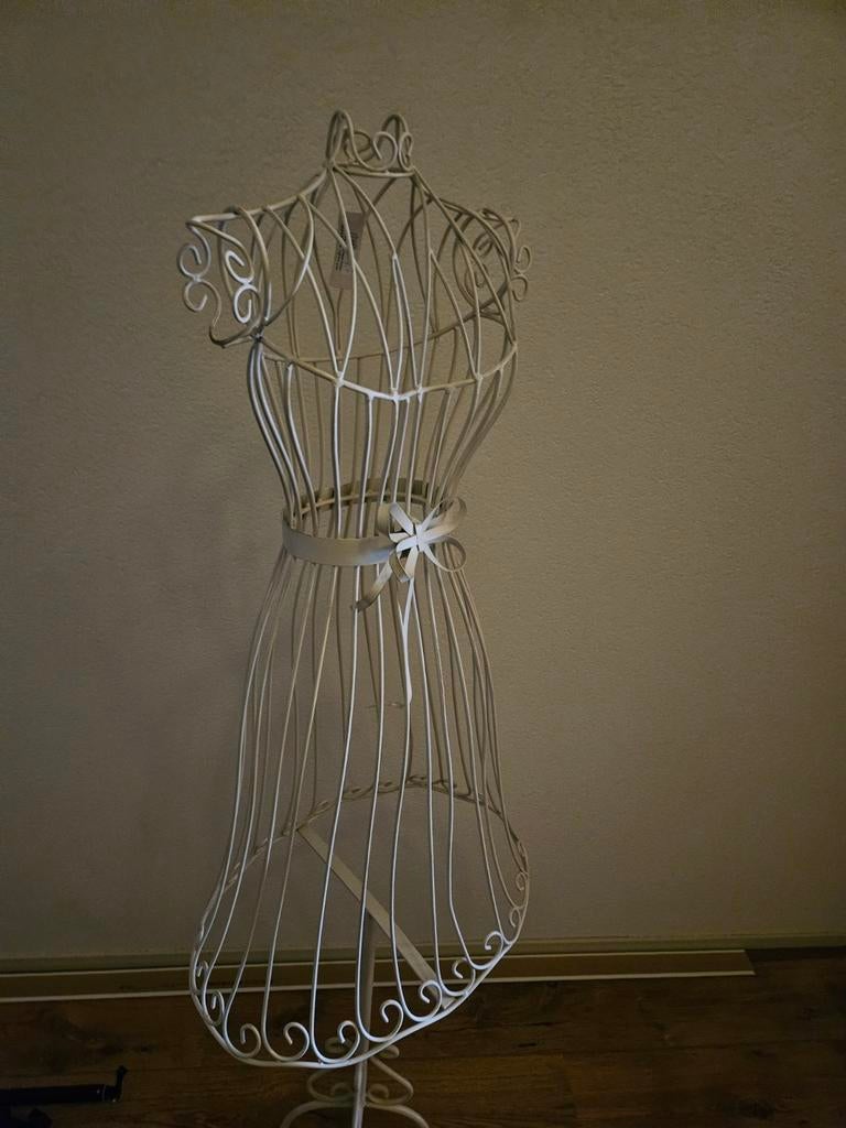 Decoratieve paspop van metaal, wit, Vintage, Gebruikt, Ophalen of Verzenden, Metaal