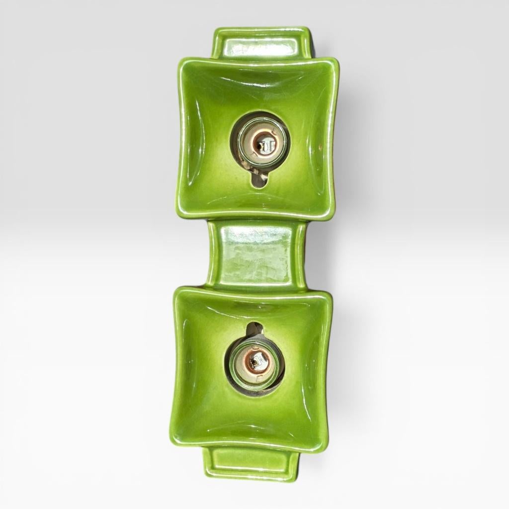 vintage groene Keramiek wandlamp van PAN keramik, Overige materialen, ., Vintage, Ophalen of Verzenden