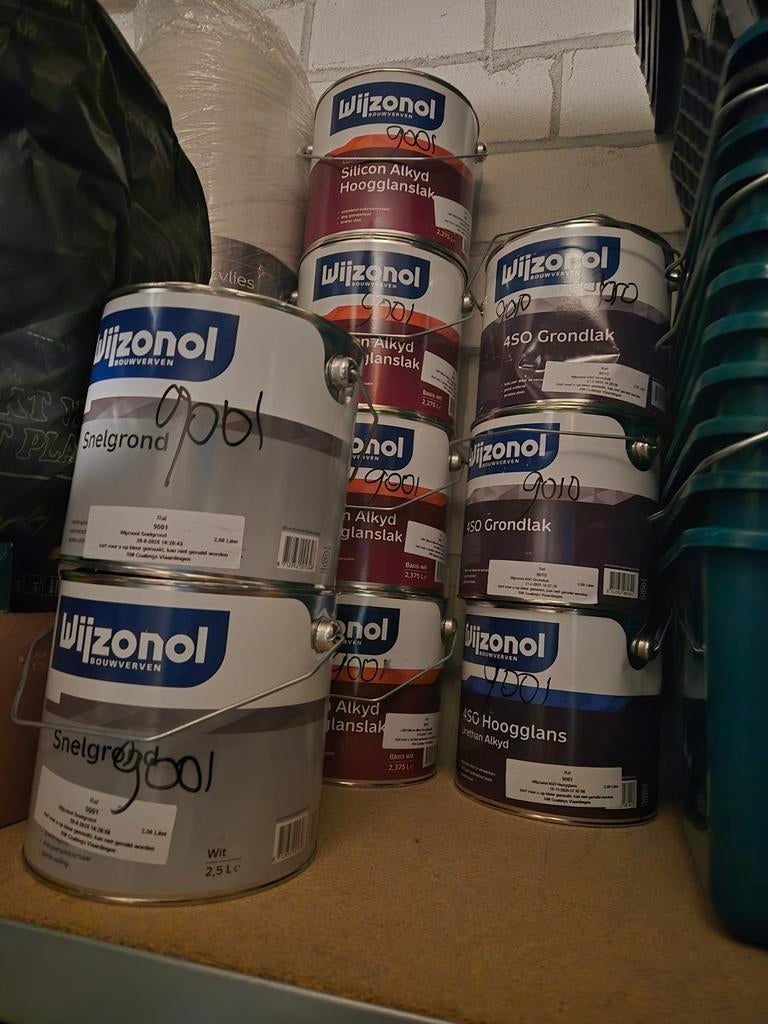 Wijnol Verf en Grondlak - Diverse Soorten en Kleuren, Doe-het-zelf en Verbouw, Ophalen, Nieuw, Wit