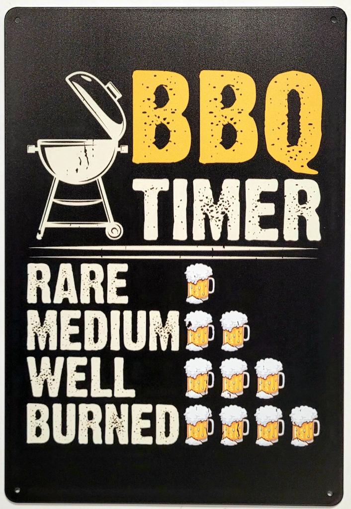 BBQ Timer bierglazen reclamebord van metaal wandbord deco, Info@deconoord.nl, Deco Noord, Nieuw, Ophalen of Verzenden