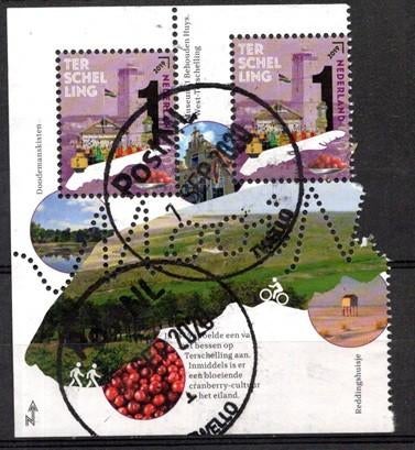 gestempelde zegel. jaar 2019:  deel velletje mooi Nederland, Ophalen of Verzenden, Na 1940, Gestempeld