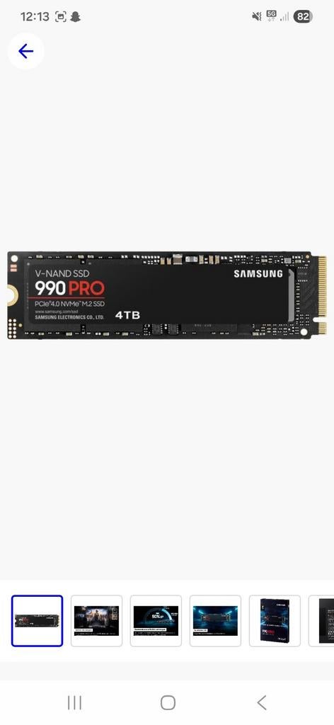 Samsung 990 Pro 4TB NVMe SSD, Computers en Software, Harde schijven, Intern, Nieuw, Ophalen of Verzenden, 4tb
