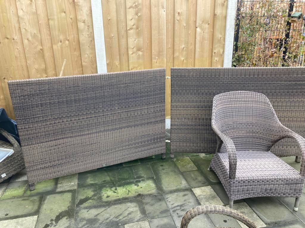 Tuinscherm kunststof. Bestaat uit 2 delen., Ophalen of Verzenden, Zo goed als nieuw, Kunststof