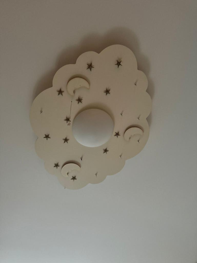 Plafondlamp Wolk met Sterren en Manen - Kinderkamer, Ophalen, Gebruikt, Hout
