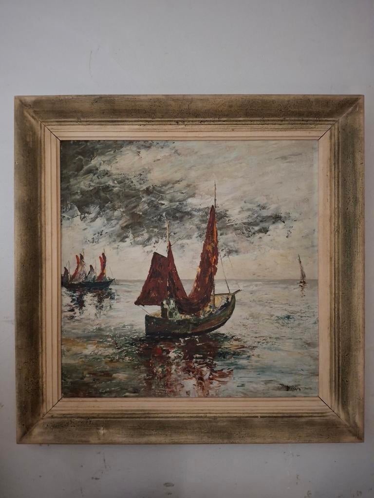 Bootje op het water schilderij | Joop Burger, Antiek en Kunst, Kunst | Schilderijen | Klassiek, Ophalen