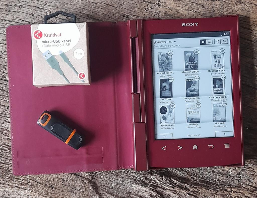 Ereader Sony PRS-T2 inclusief usb stick met 7.000 boeken., Ophalen of Verzenden, Gebruikt, 6 inch of minder, Sony