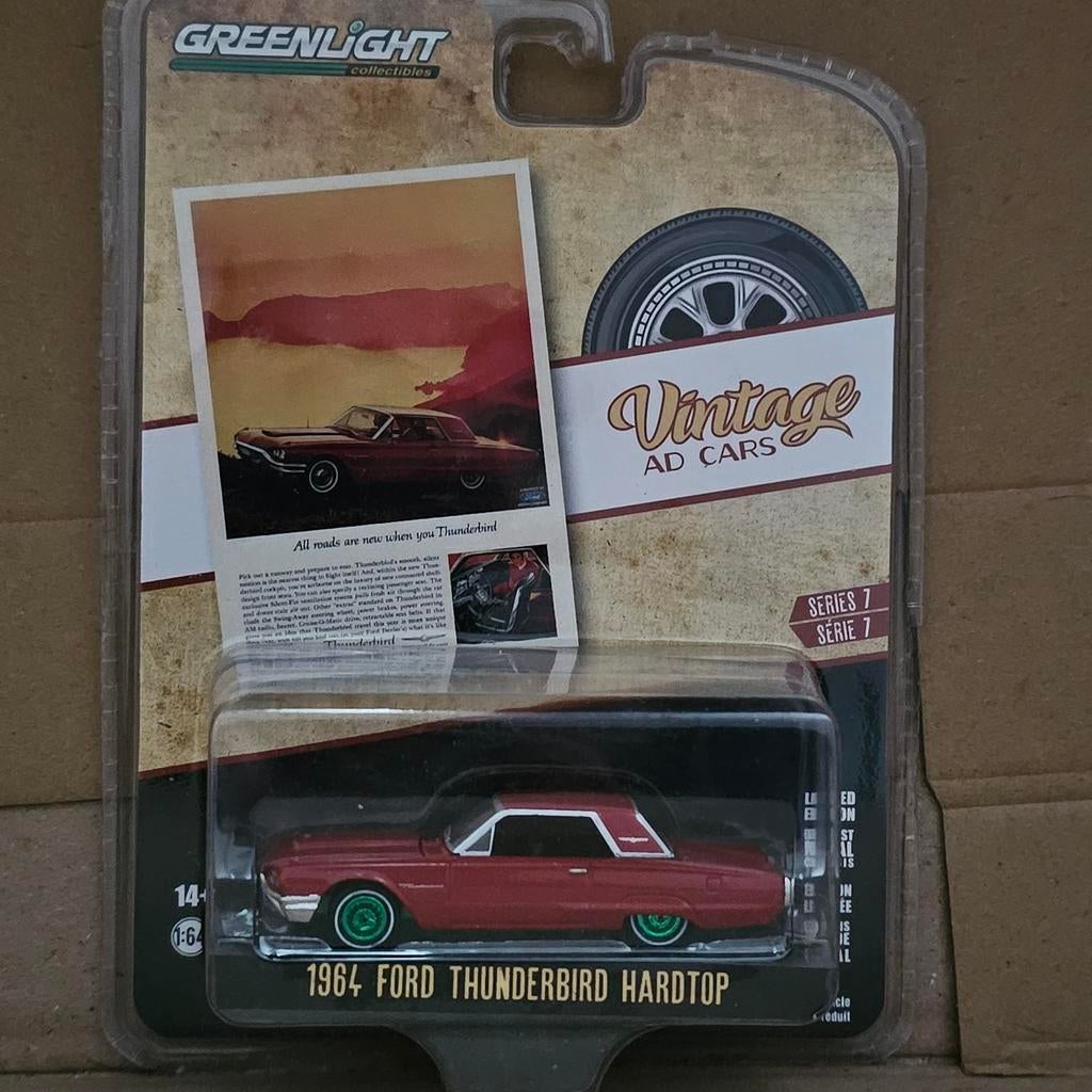 GreenLight 1964 Ford Thunderbird Hardtop - Vintage Ad Cars, Verzamelen, GreenLight Collectibles, 5850 W 80th St, Indianapolis, IN 46278, USA