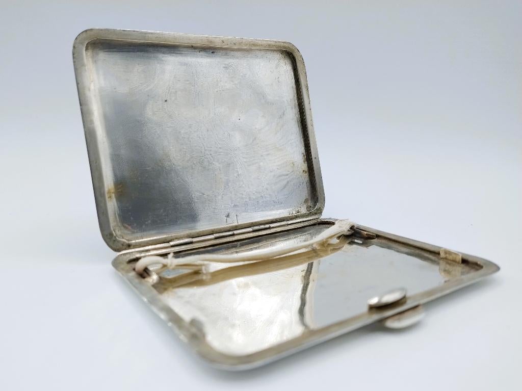 Zilveren sigarettendoos met niello inleg, Thailand, Verzenden, Zilver