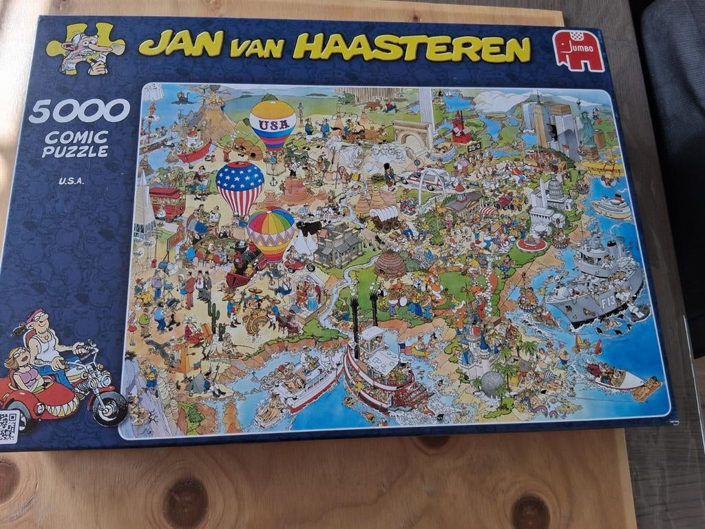 Jan van Haasteren puzzel USA 5000 st   -2, Hobby en Vrije tijd, Denksport en Puzzels, Ophalen of Verzenden, Meer dan 1500 stukjes