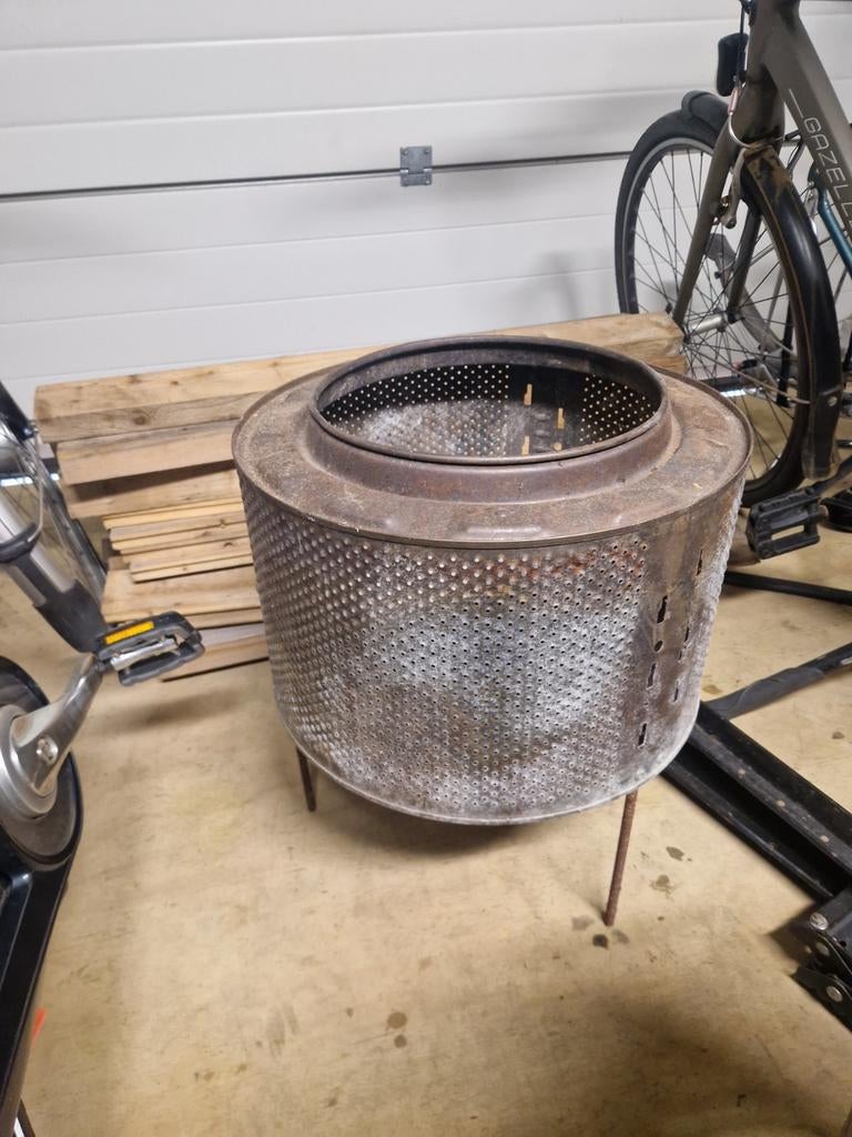 Unieke vuurkorf van wasmachinetrommel, Tuin en Terras, Vuurkorven, Gebruikt, Vuurkorf, Ophalen of Verzenden