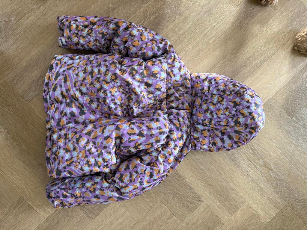 Scotch & Soda Pufferjack met luipaardprint, Ophalen, Zo goed als nieuw, Maat 34 (XS) of kleiner, Paars